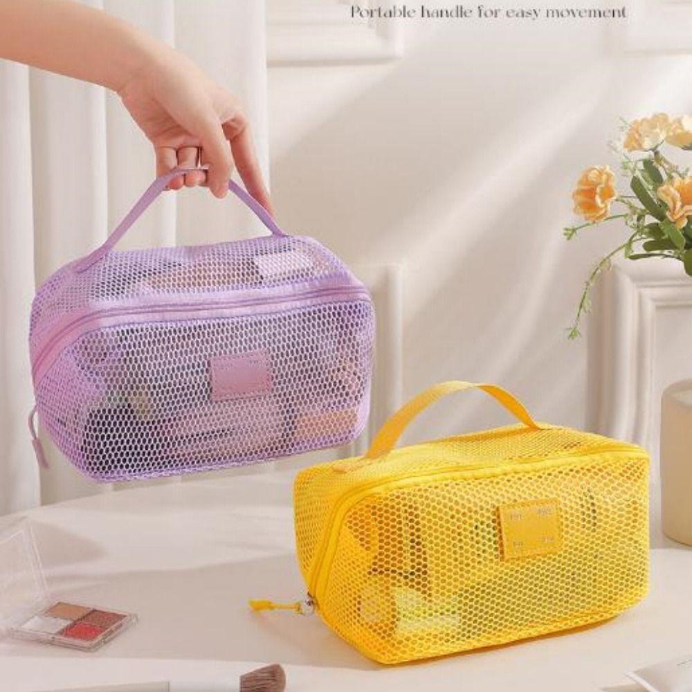 10 Colors Mesh Makeup Bag Multifunction Lipstick Organizer Bags Ladies Toiletry Storage Bag