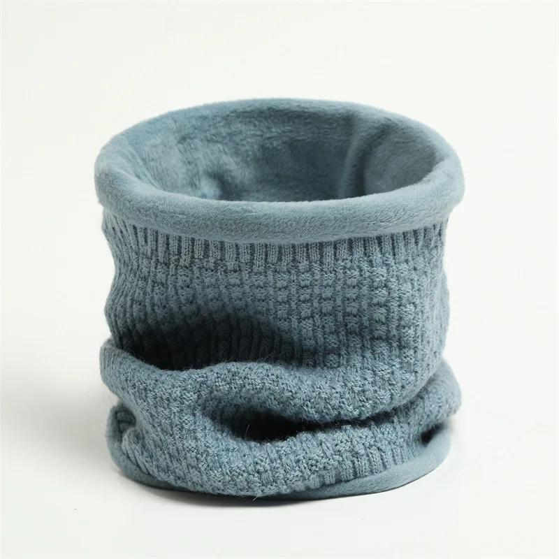 Solid Thick Warm Ring Scarf Fashion Winter Striped Warm Women Men Outdoor Full Mask Scarves With Plush Snood Unisex Muffler