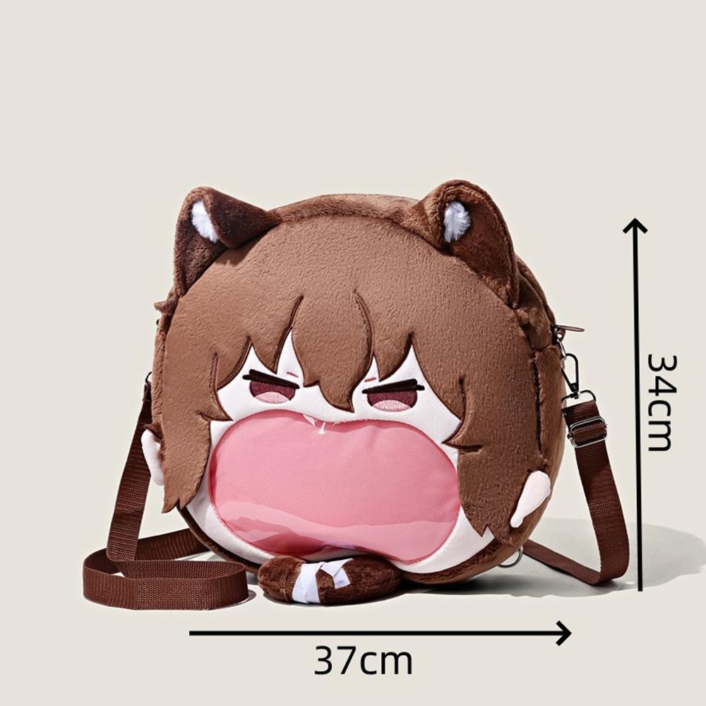 Anime Bungo Stray Dogs Dazai Osamu Cospaly Backpack Student School Bag Cute Plush Shoulder Bag Brown Handbags Props