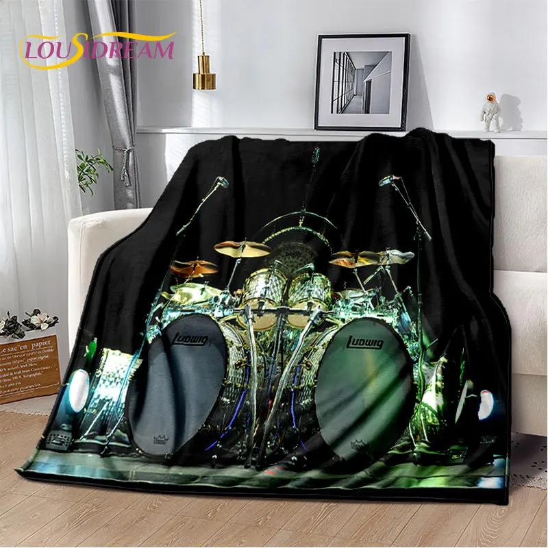 Bateri seti Müzik Aletleri Yumuşak Peluş Battaniye, Flanel Battaniye Atmak Battaniye Oturma Odası Yatak Odası Yatak Kanepe Piknik Örtüsü Çocuklar için