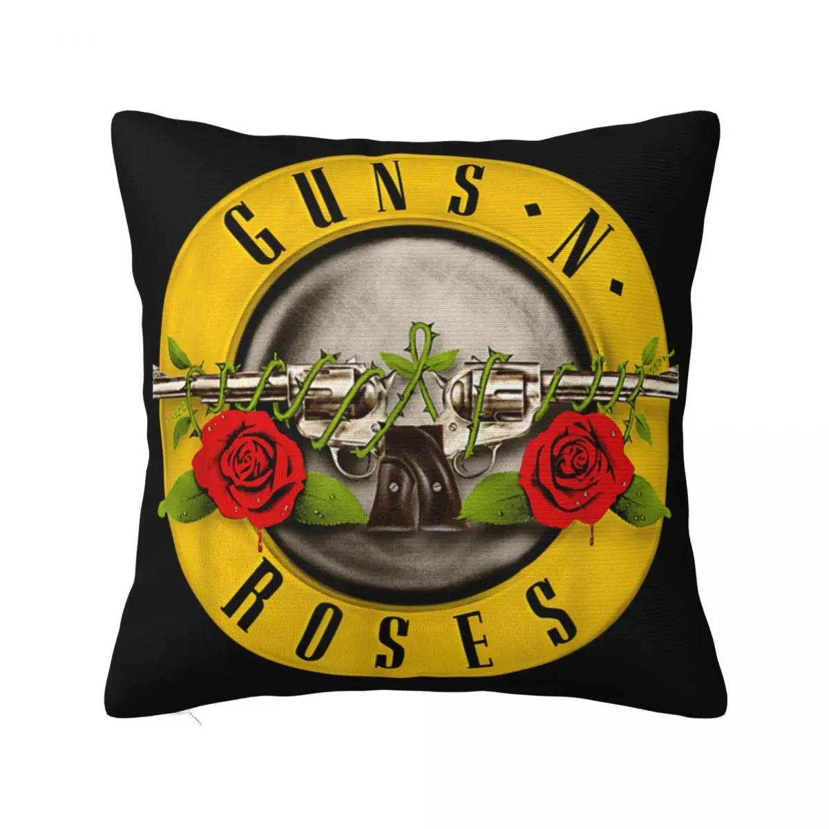 

Наволочка с логотипом Guns N Roses Bullet, полиэстеровая наволочка, декоративная наволочка из тяжелого металла, чехол для автомобиля, прямая поставка 18 футов 30x30cm