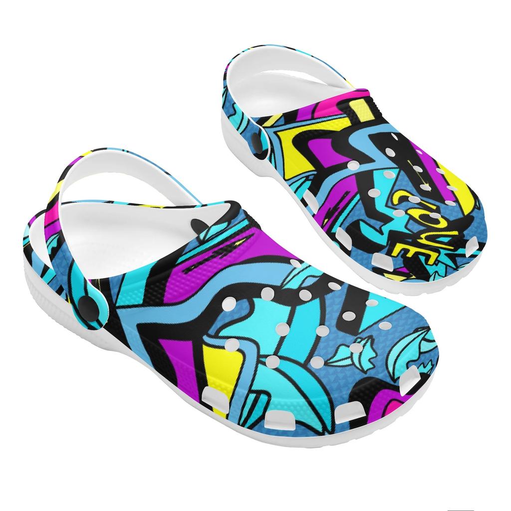 Lightweight Printed EVA Garden Shoes Unisex Breathable Slip On Clogs Beach Pool Bathroom Home Summer Slippers Home Garden Use