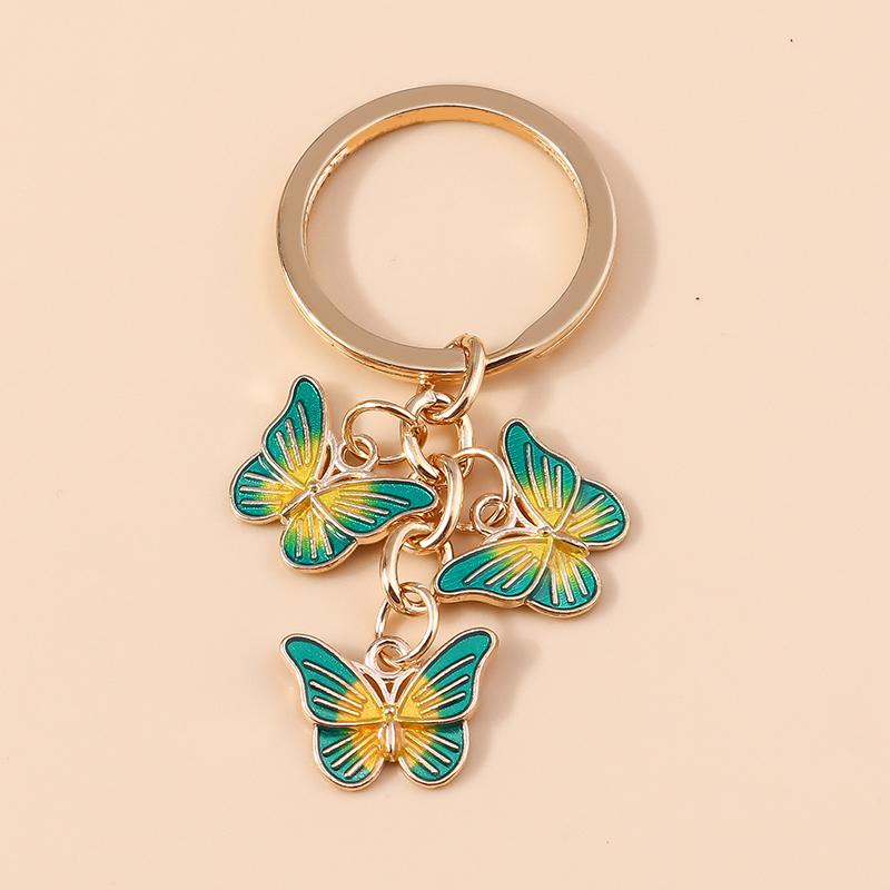 Pretty Enamel Flower Keychain Charms Sakura Key Ring Pendant for Car Key Holder Women Girls Handbag Decor DIY Jewelry Gifts