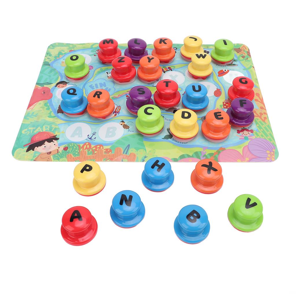 Alphabet Playdough Stamp DIY Clay Stamps Children Educational Toy with Activity Playmat