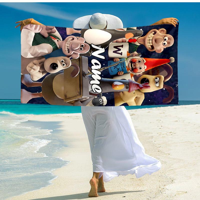 Personalized Customized Proof Beach Towel with Wallace and Gromit Pattern - Soft, Absorbent,quick-drying,perfect Swimming,camping&bathing