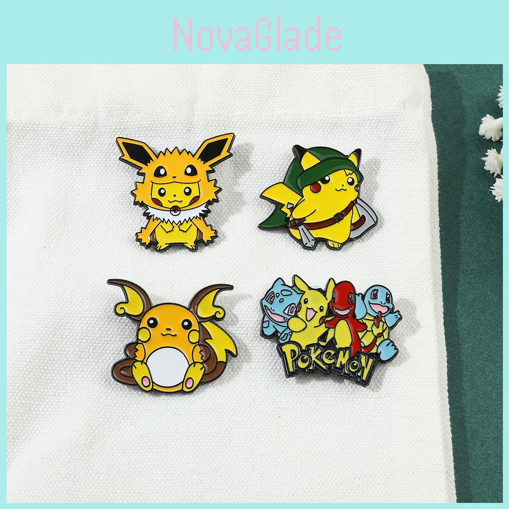 Cute Cartoon Pikachu Pokemon Metal Badge For Pet Lovers Creative And Stylish Pin Accessory