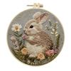 1pc Rabbit and Flower Pattern Embroidery DIY Fabric Craft Set with Tools