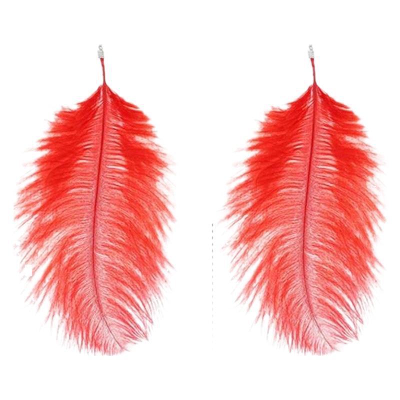 Ethnic Style Long Feather Earrings, Travel Photo Accessories, Stage Catwalk Performance Feather Accessories