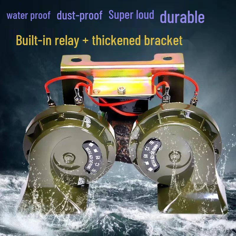 Universal Waterproof Super Loud Snail Horn for Cars, Motorcycles, and Trucks (12V/24V)