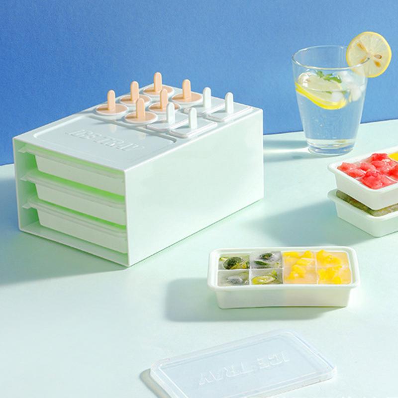 Popsicles Molds Ice Cream Molds With Sticks Easy-Release Kitchen Tool For Jelly Treats Snack Cold Drinks Beverage Cocktails
