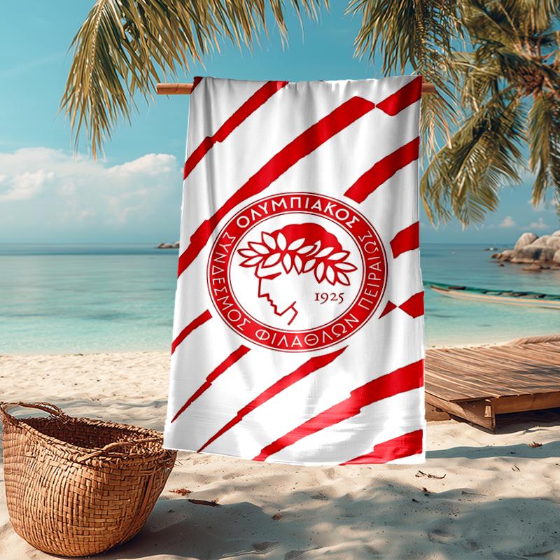 Ultra-weiches Strandtuch mit Olympiakos-Thema, ideal für Pool - Camping, Tauchen - Perfekter Reisebegleiter, Lebendiges Strandtuch.