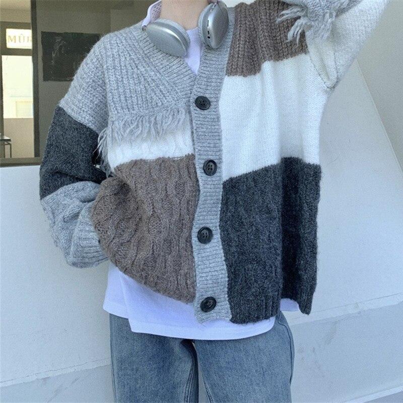 Vintage Tassel V-neck Cardigan Jacket Women Autumn And Winter Knitted Sweater Korean Lazy Style Sweet Chic Sweaters Tops 28970