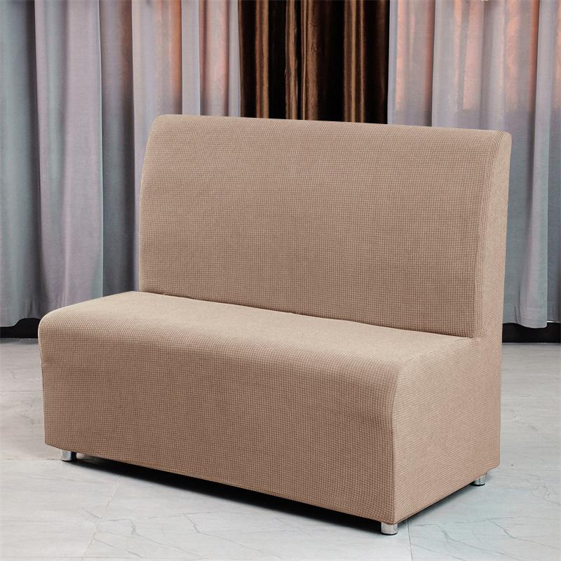 1PC Polar Fleece Armless Sofa Cover Stretch Restaurant Sofa Slipcover Solid Color Anti-dirty Couch Cover for Bar Hotel Cafes
