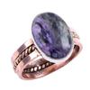 Natural Chavorite Gemstone Handmade 925 Sterling Silver Two Tone Ring S.9 h9B48