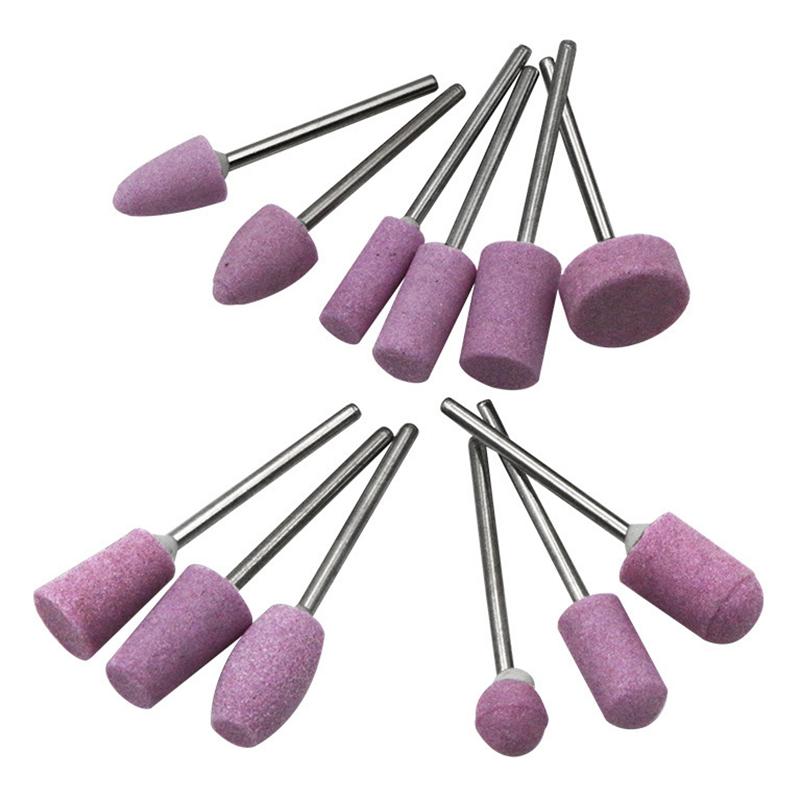 12Pcs Abrasive Polishing Mounted Stone For Rotary Tools Grinding Stone Wheel Head Tools 2.35Mm Shank Mini Nail Drill Bit Set