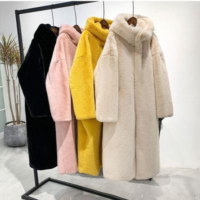Autumn and Winter New Imitation Mink Hair Mink Fleece Fur Coat Thickened Long Loose Hat Coat Women's Light Luxury