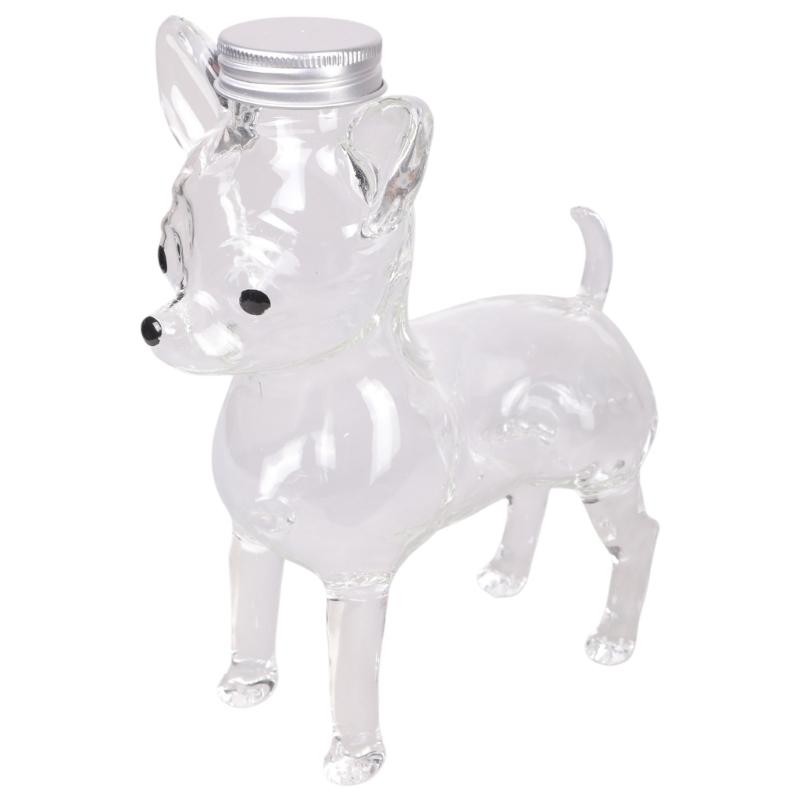 Clear Glass Pet Treat Jar Tight Lid Simple Storage For Parties Incidents