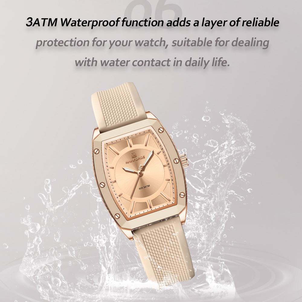 NAVIFORCE Watch for Women Square Elegant Waterproof Luminous Watches Quartz Import Ladies Wristwatch Valentine Day Gifts NF5049