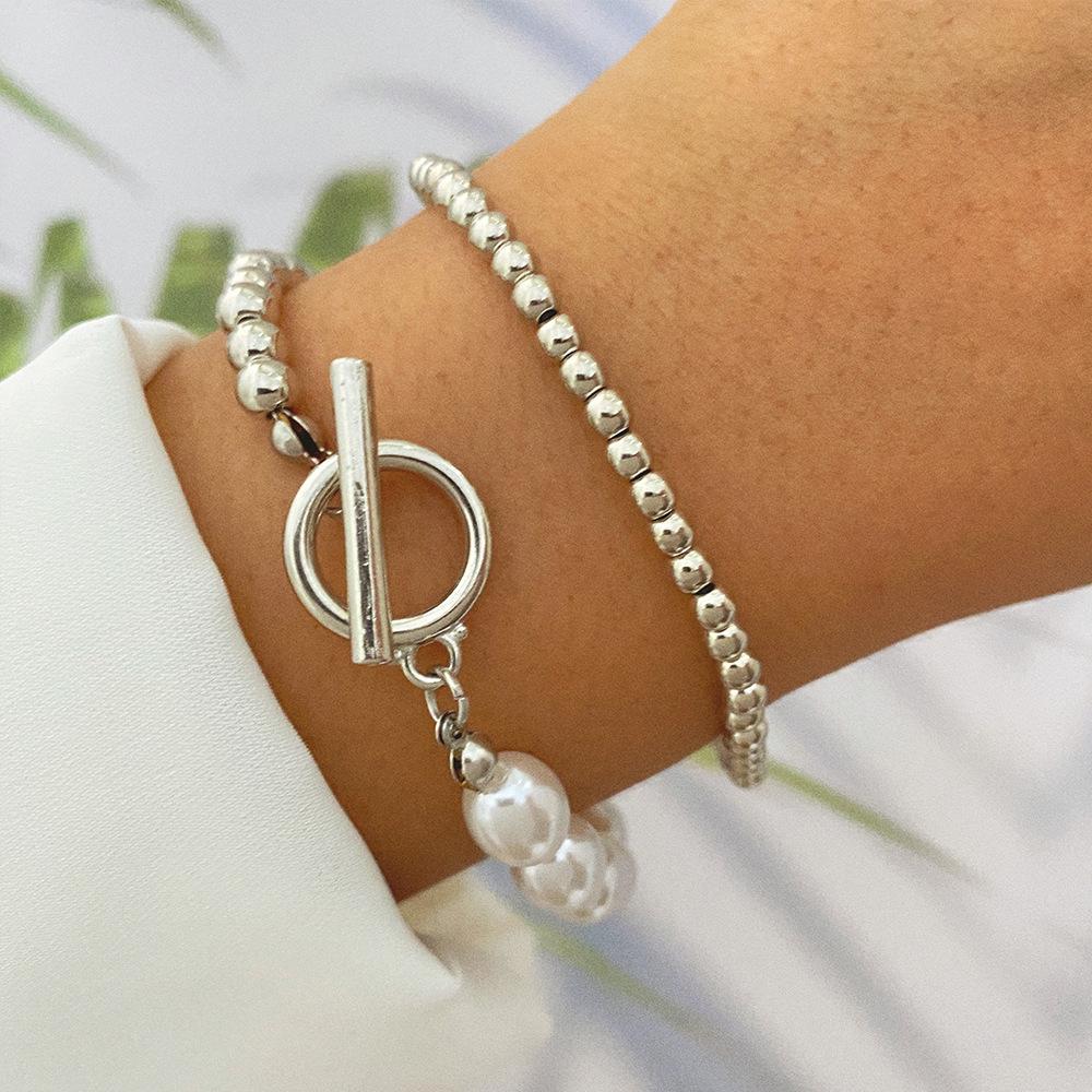 Retro Thick Chain Personalized Bracelet Mixed and Matched Open Bracelet Bracelet Bracelet Stacked Wearing Wind Set Bracelet