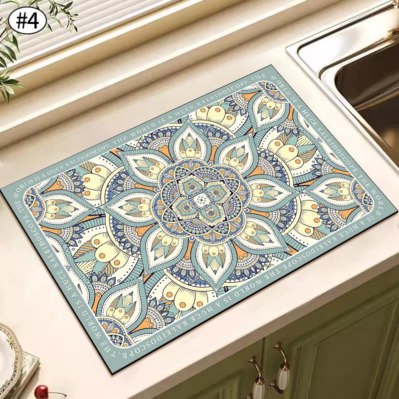 Retro Draining Pad Super Absorbent Coffee Dish Placemat Retro Kitchen Counter Mat Kitchen Placemat Coffee Dish Drainer 30x40cm 2490₽