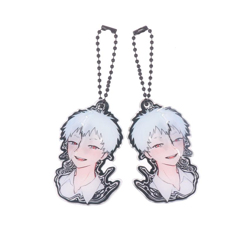 1/2Pcs The Summer Hikaru Died Tsuji Nakayoshi Keychain Anime Acrylic Pull-Out Tear Keyring Creative Key Holder Phone Pendant