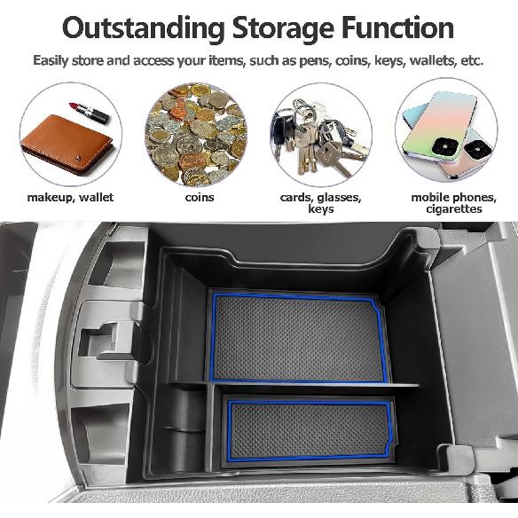 Organizator consolă centrală pentru Ford Edge 2023 2024, cutie de depozitare cotiera Ford Edge 2024, organizator cotiera Ford Edge 2021-2024, tavă de inserare cotiera consolă