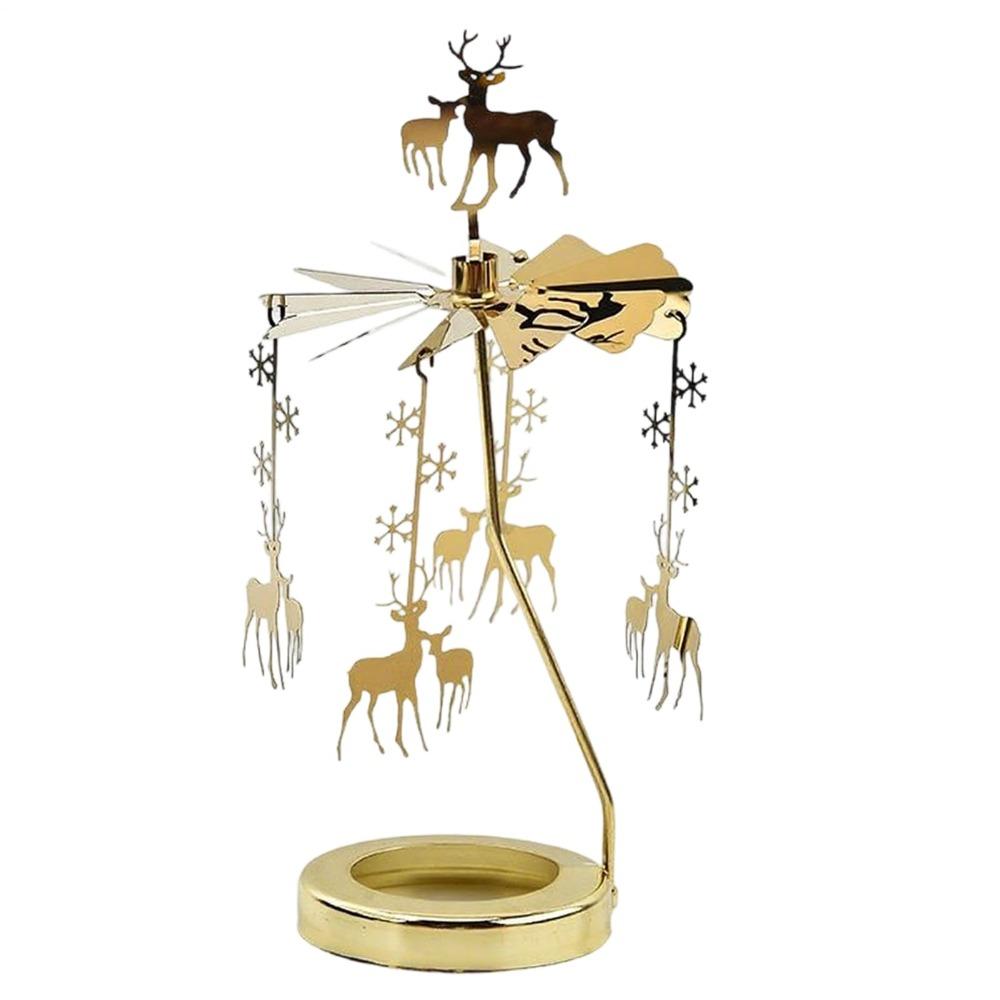 Carusel Rotativ cu Mecanism Rotativ Acționat de Căldură Suport pentru Lumânări Tip Pastilă Decor pentru Casă