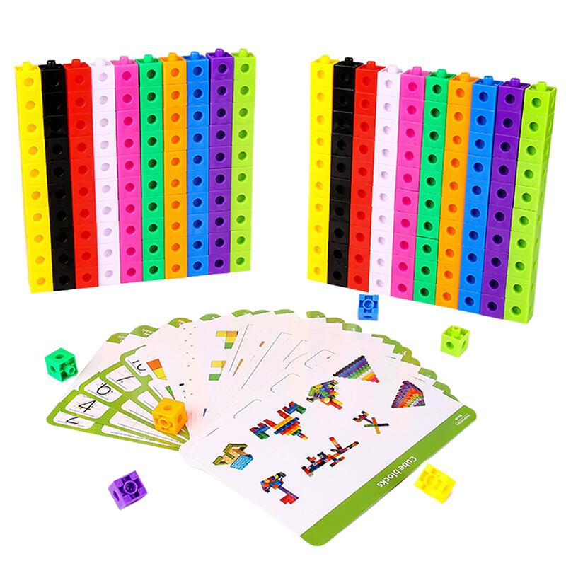 50/100Pcs Home School Preschool Connected Cube Toys For Mathematical Counting Plastic Counting