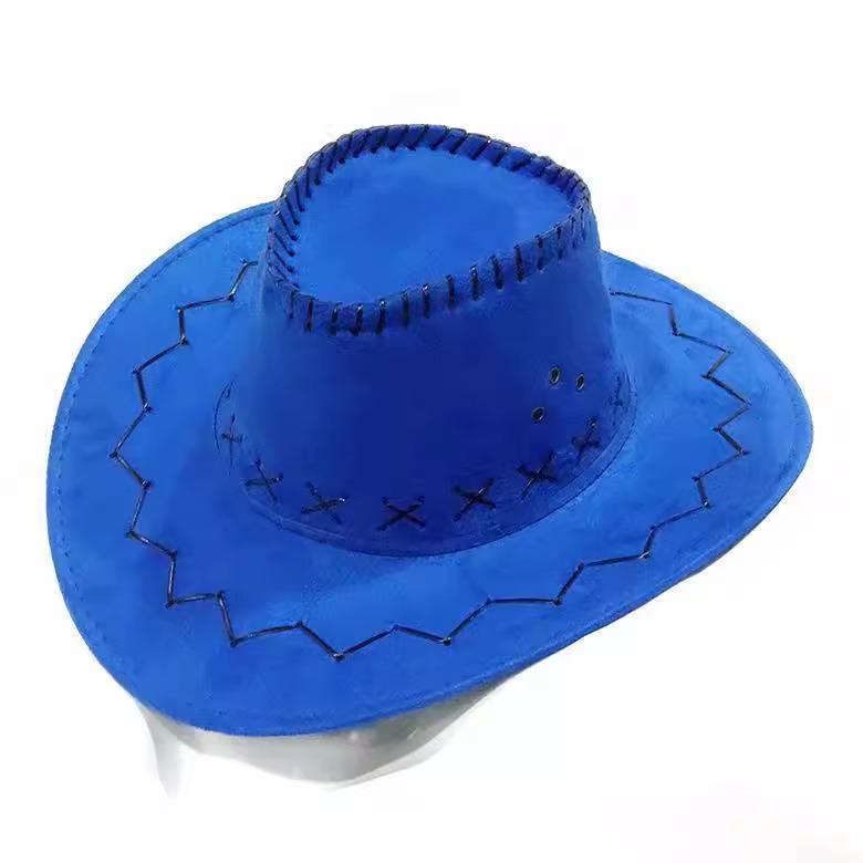 Unisex Western Faux Suede Cowboy Hat - Sun Protection for Outdoor Leisure & Travel
