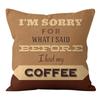 American Coffee Moment Linen Pillow Case Sofa Car Office Company Pillow Cushion Cover