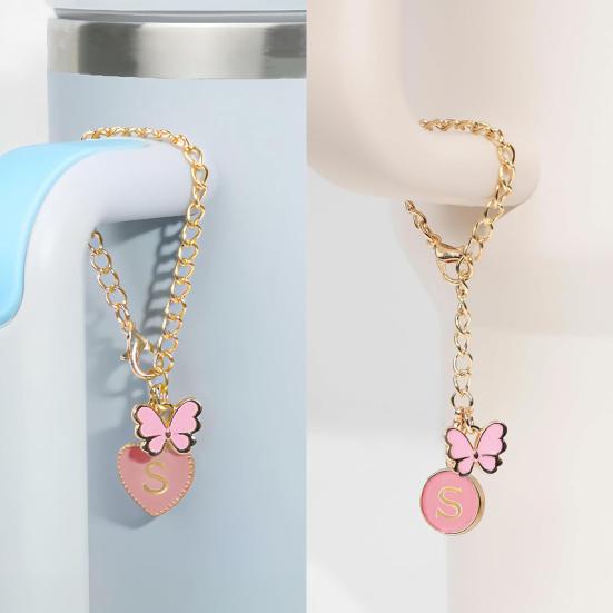 9Pcs Cup Accessories Set for 30oz 40oz Cup Personalize Your Tumbler with Silicone Straw Caps Letter Pendants