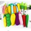 Süßes Silikon-Federmäppchen für Kinder Frucht- und Gemüse-Design Entzückliche Cartoon-Aufbewahrungstasche