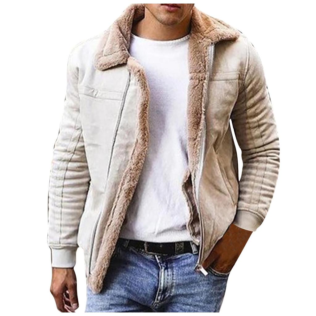 Herren Herbst Winter Neue Mode Reine Farbe Lose Lässige Plüsch Jacke