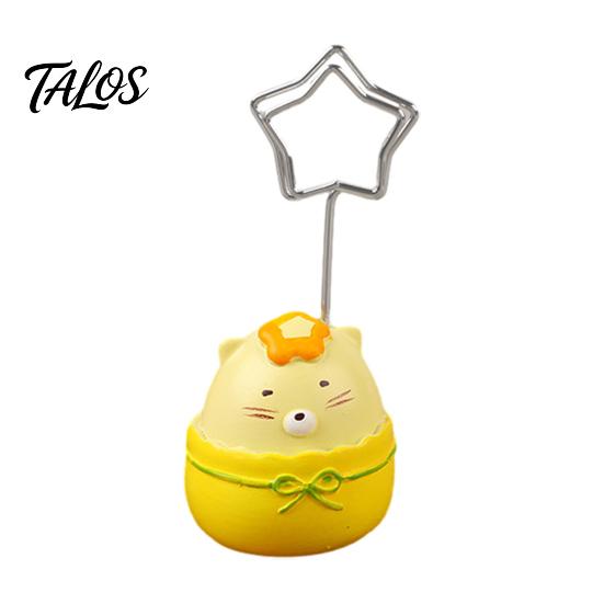 Star-shaped Metal Display Stand Animal Shaped Resin Note Holder, Cute Desk Memo Photo Clip Stand, Blue Dumpling Figure Creative Office Desktop Decor,