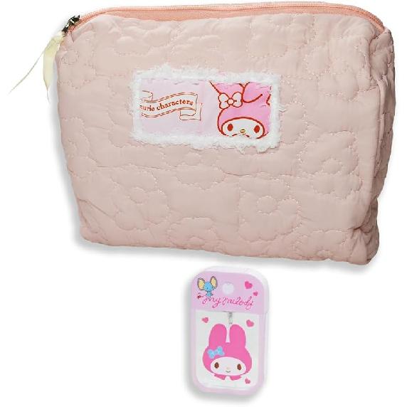 Kawaii White Dog Travel Cosmetic Bag & Plastic Spray Bottles, Large Cosmetic Pouch Makeup Bag with Zipper, Fabric Travel Toiletry Bag Makeup