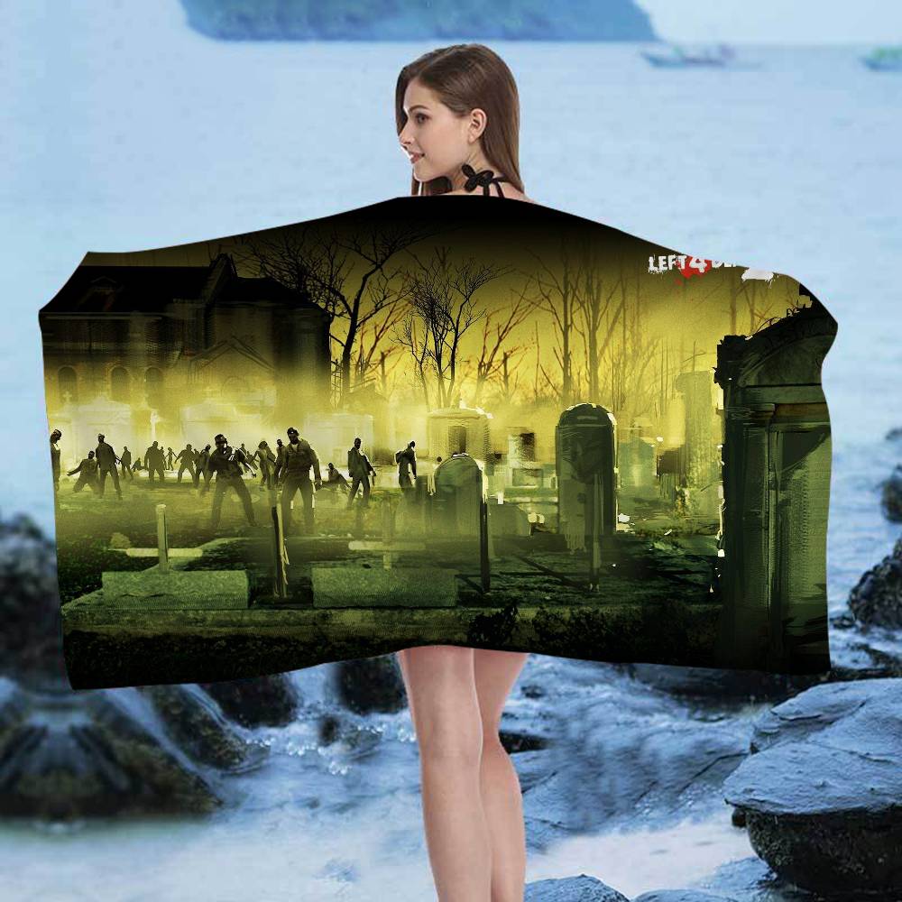Action Game L-Left 4 Dead Beach Towel Colorful Bath Towels for Girl Microfiber Quick Dry Custom Sand Free Beach Yoga Spa Gym