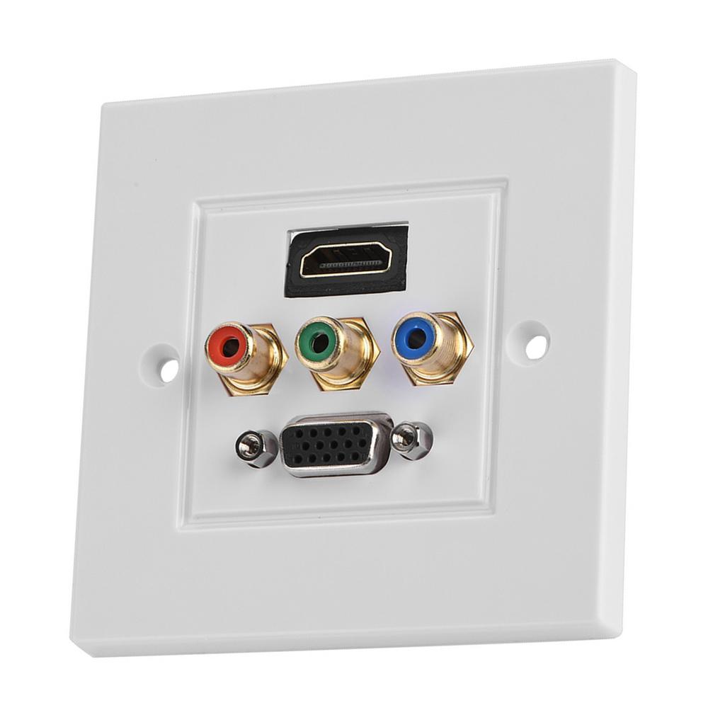 HDMI VGA 3RCA Threeinone Integrated Multimedia Wall Panel Audio Video Socket