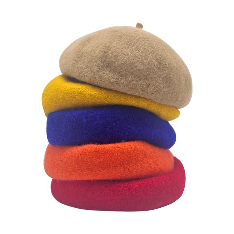 Korean Style Women's Wool Knit Beret – Warm Retro Octagonal Hat