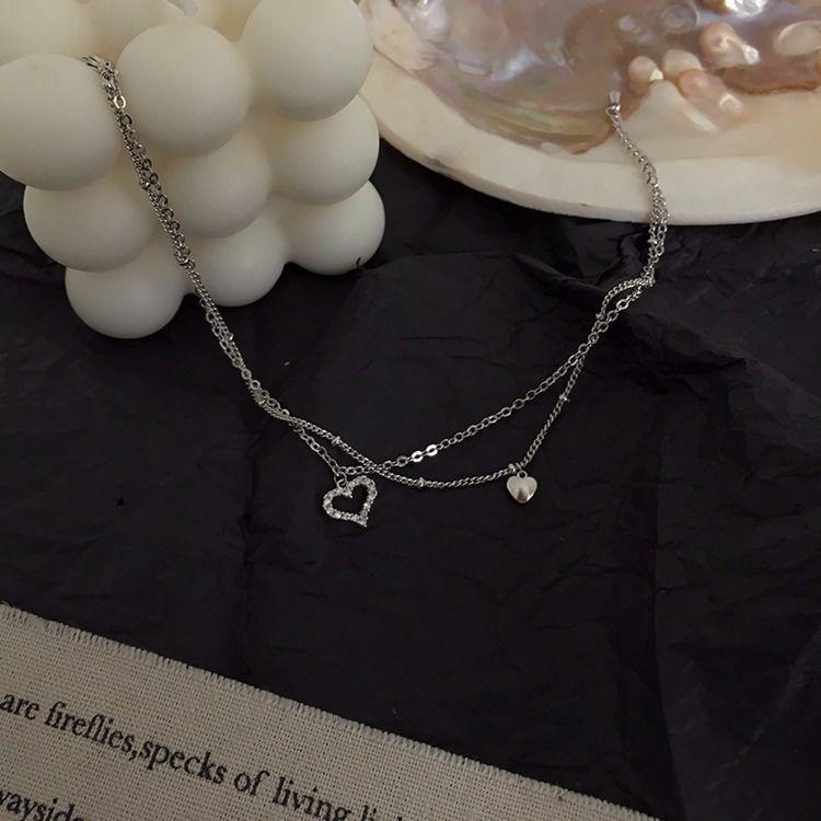 925 Sterling Silver Fashion Crystal Heart Charm Bracelet & Bangle Anklet For Women Wedding Jewelry SL322