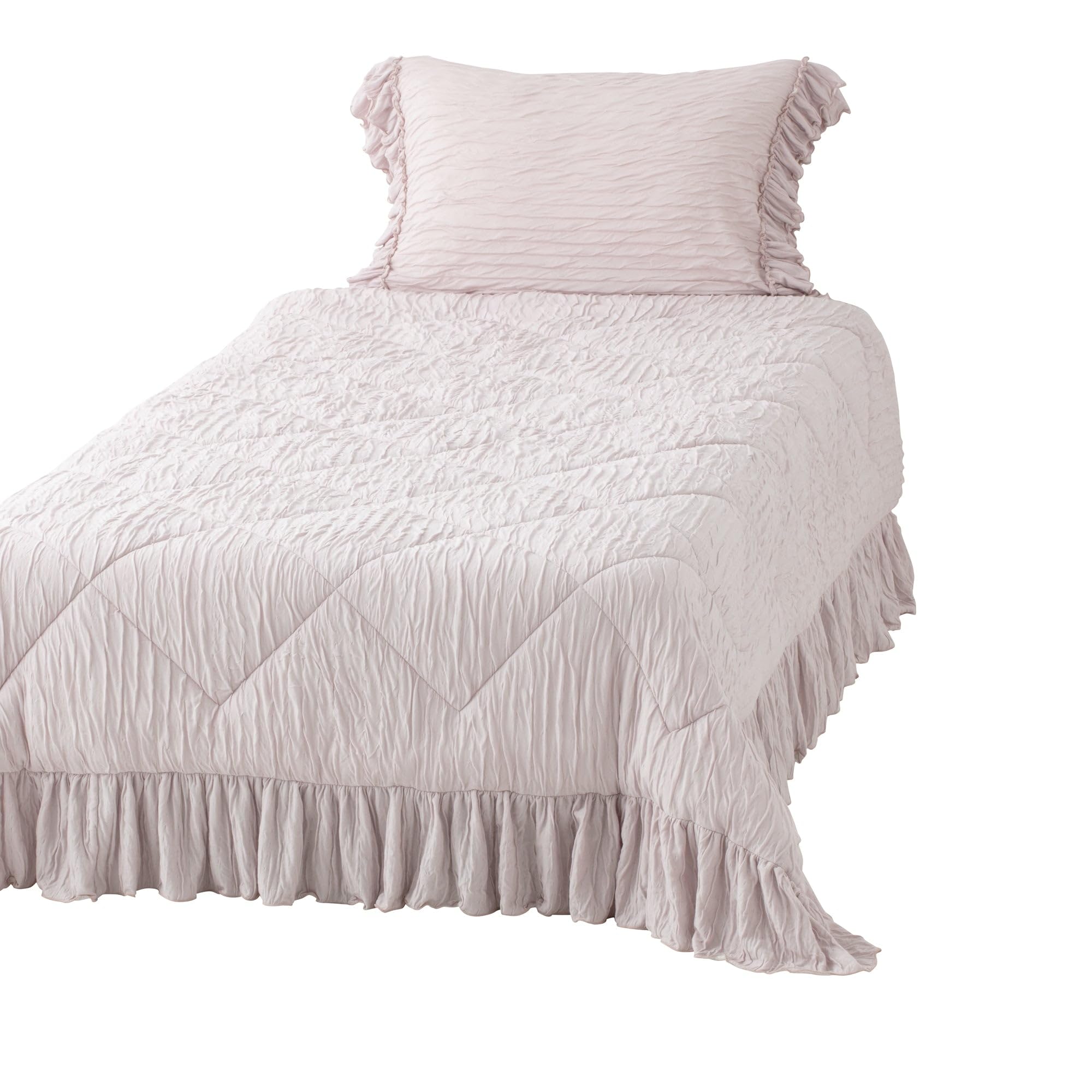 

Franc franc Fluffy Ruffled Quilt, Single, Pink