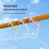 Windproof Silicone Clothes Hanger with Snap-On Clips & Anti-Drop Design