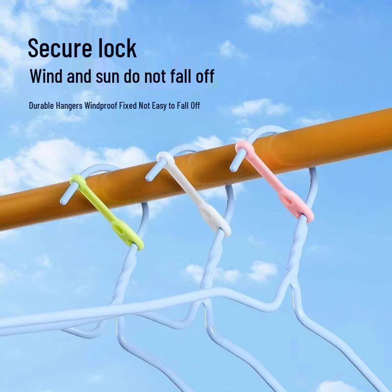 Windproof Silicone Clothes Hanger with Snap-On Clips & Anti-Drop Design