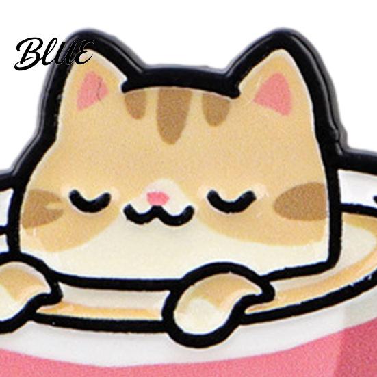 Coffee Cat Pin Cartoon Cup Brooch Kitten Enamle Lapel Pin Animal Zinc Alloy Brooch Theme Badge Clothing Accessories for Lovers