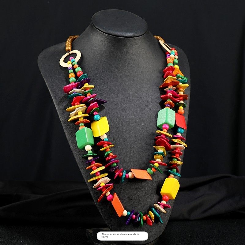 

Богемный стиль для отпуска Деревянный Преувеличенный Женский Кокосовая скорлупа Double Asymmetrical Coconut Shell Color