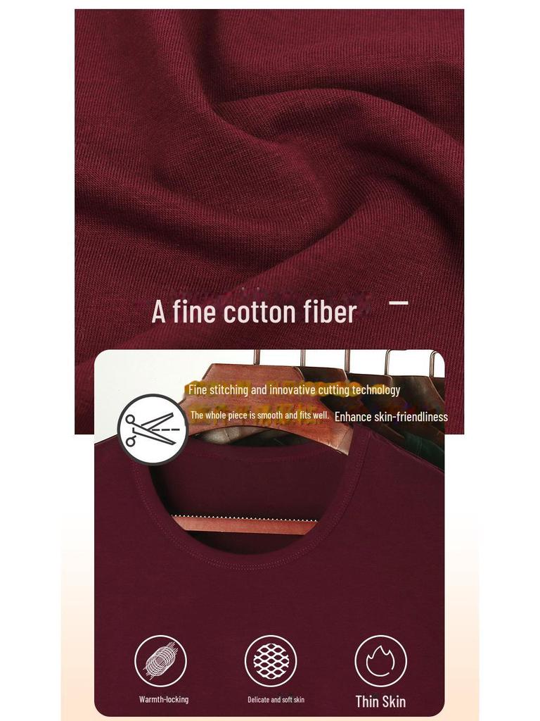 Men's Pure Cotton Round Neck Thermal Underwear Set - Lightweight, Breathable Autumn Bottom Wear
