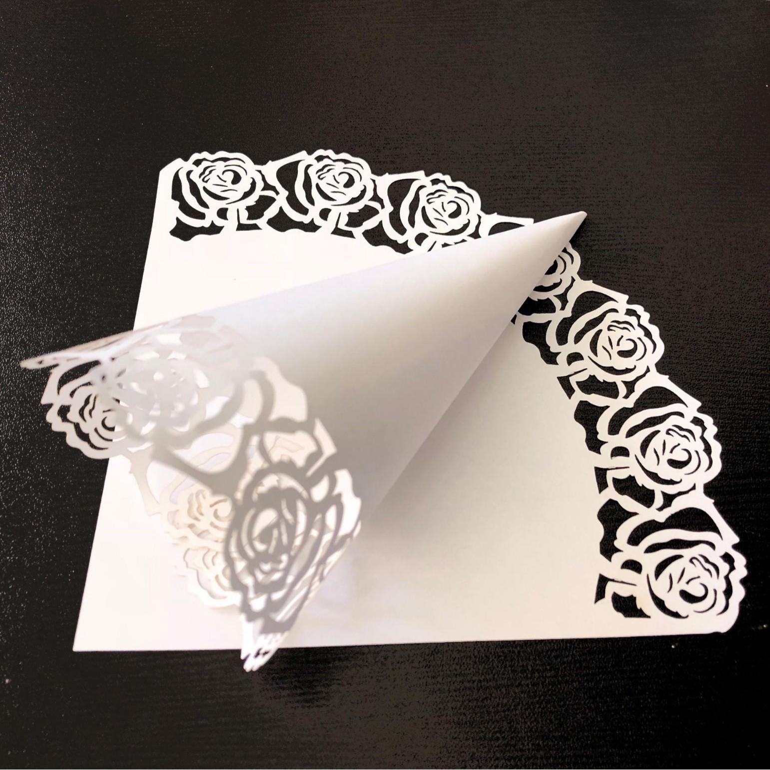 Lace Rose Wedding White Paper Flower Cone белый