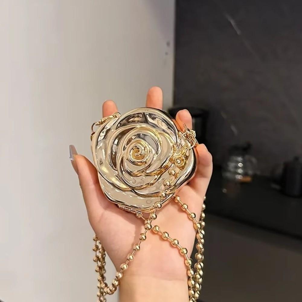 New Beaded Handheld Metal Lipstick Bags Small Gold Chain Crossbody Bag Silver Elegant Shoulder Bag Women