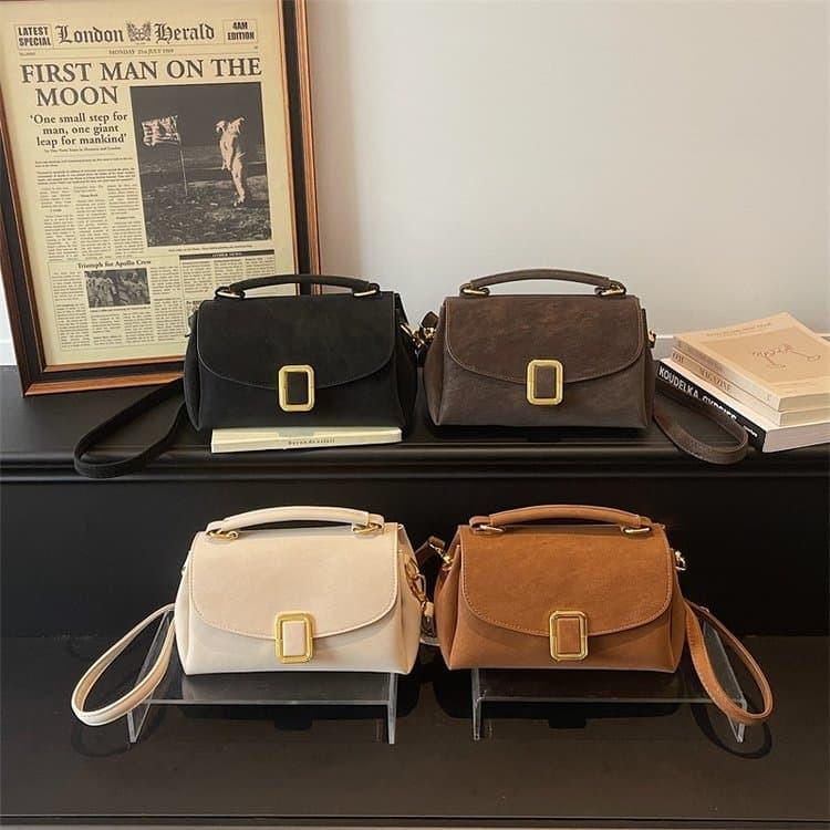 Borsa quadrata opaca da donna a spalla/sottobraccio