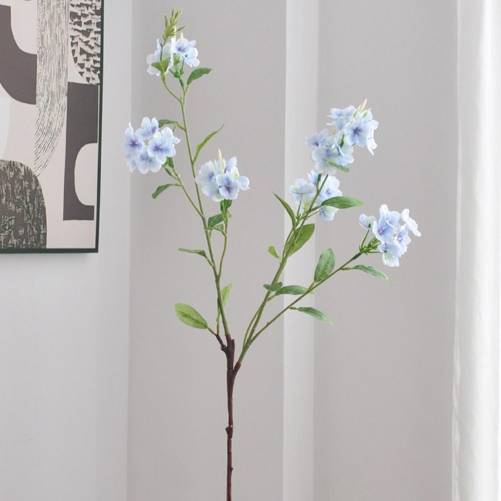 Soft Texture Artificial Blue Snowflake 87CM Length Fake Flower Branches  Party Decor