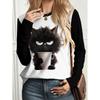 Fashion Women's Crew Neck Long Sleeve 3D Casual Color Printing Casual Short Sleeve Crew Neck T-Shirt
